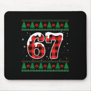 Funny 67 Six Seven Meme Brainrot Cringe Christmas Mouse Pad