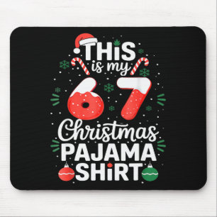 Funny 67 Six Seven Meme Brainrot Cringe Christmas Mouse Pad