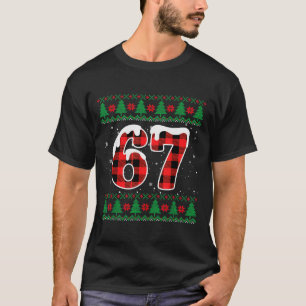 Funny 67 Six Seven Meme Brainrot Cringe Christmas  T-Shirt