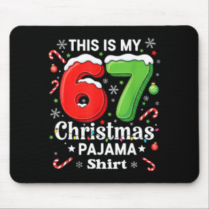 Funny 67 Six Seven Meme Christmas Pajama Shirt Kid Mouse Pad