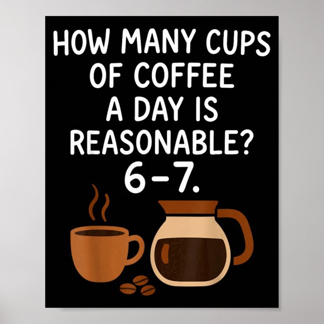 Funny 67 Six Seven Meme Coffee Lover Teacher  Poster (Front)