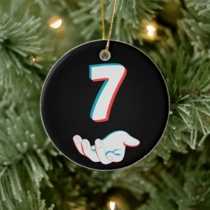 Funny 67 Six Seven Meme Couple Matching Ceramic Ornament