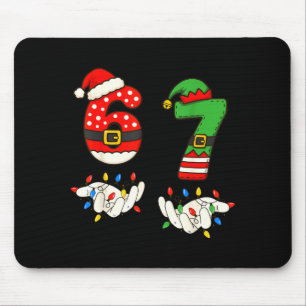 Funny 67 Six Seven Meme Couple Matching Christmas Mouse Pad