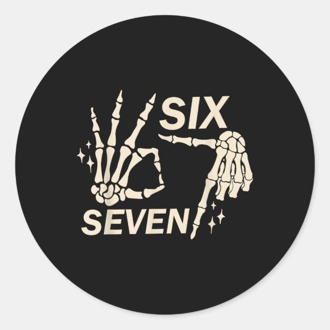 Funny 67 Six Seven Meme Couple Matching Halloween  Classic Round Sticker (Front)