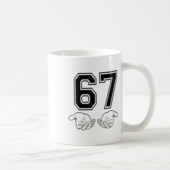 Funny 67 Six Seven Meme Couple Matching Halloween  Coffee Mug (Right)