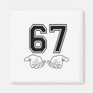Funny 67 Six Seven Meme Couple Matching Halloween Magnet