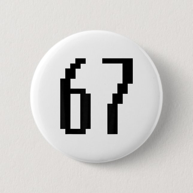 Funny 67 Six Seven Meme Couple Matching Retro Arca Button (Front)