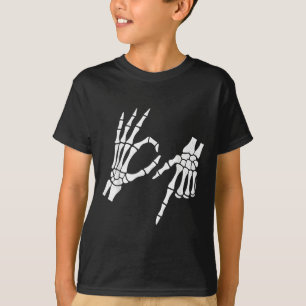 Funny 67 Six Seven Meme Halloween Skeleton Hands T-Shirt