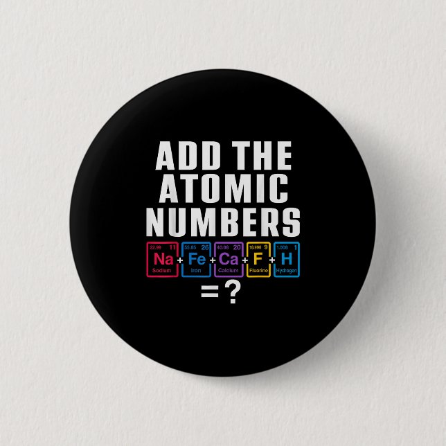 Funny 67 Six Seven Meme Matching Elements Periodic Button (Front)