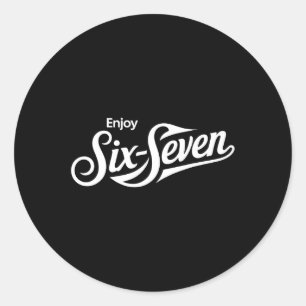 Funny 67 Six Seven Meme T-tee For Humor Lovers _1 Classic Round Sticker