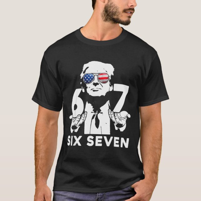 Funny 67 Six Seven Trump Meme  T-Shirt (Front)