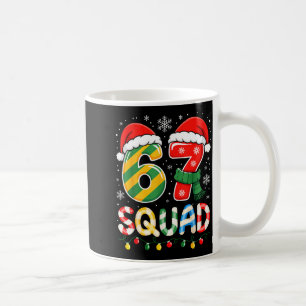 Funny 67 Squad Candy Cane Santa Hat Christmas Men  Coffee Mug