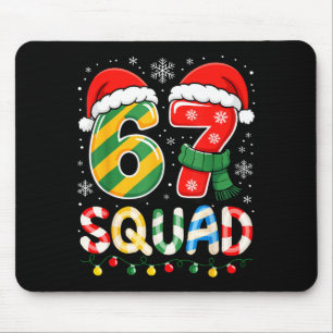 Funny 67 Squad Candy Cane Santa Hat Christmas Men  Mouse Pad
