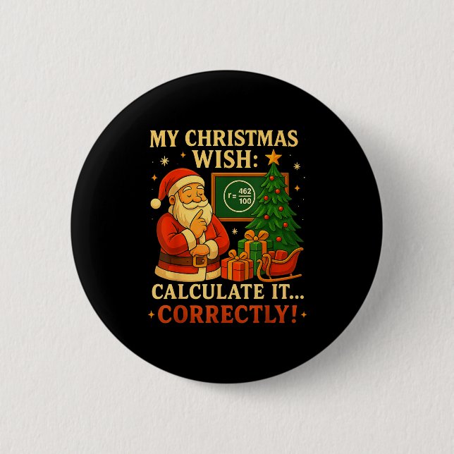 Funny 67 Tee Christmas Math 67 Meme – 6 7 Teacher  Button (Front)
