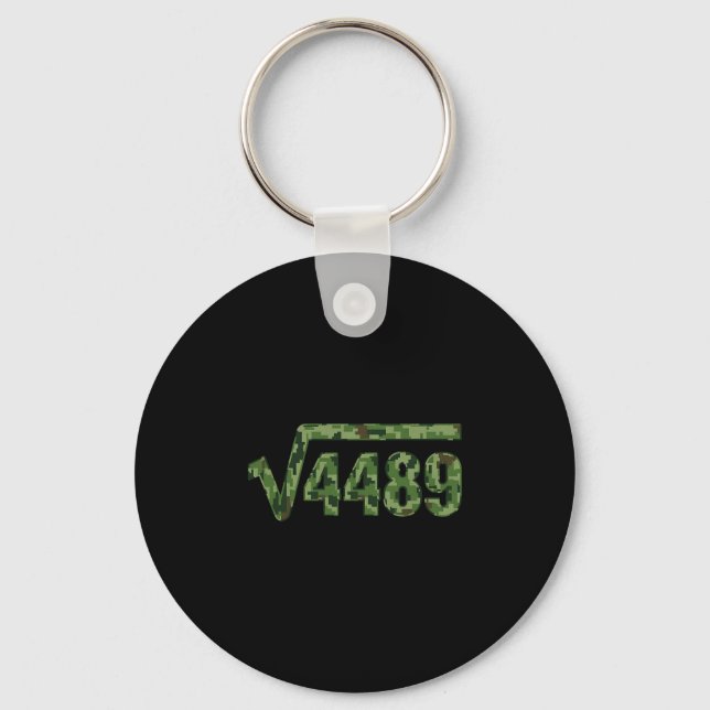Funny 67 Trendy Square Root 4489 Camo Tee  Keychain (Front)