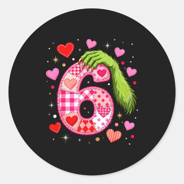 Funny 67 Valentine Meme Couple Matching Love  Classic Round Sticker (Front)