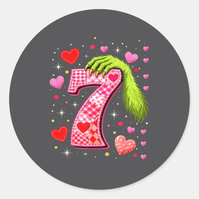 Funny 67 Valentine Meme Couple Matching Love  Classic Round Sticker (Front)