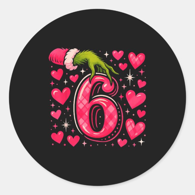 Funny 67 Valentine Meme Couple Matching Love  Classic Round Sticker (Front)