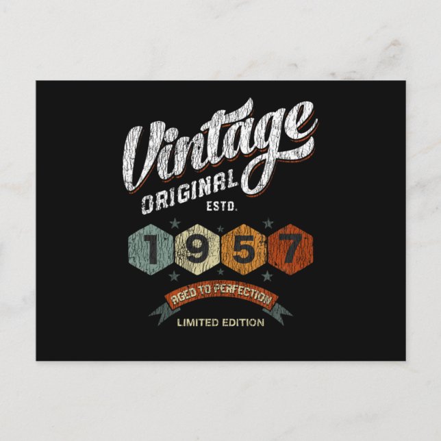 Funny 68 Year Old 1957 Vintage 68th Birthday Gift Postcard (Front)