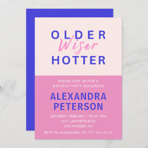 Funny 68th birthday invitations Older Wiser