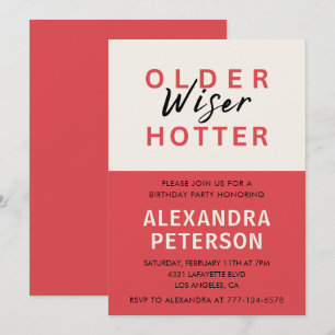 Funny 69th birthday invitations Humor Older Wiser