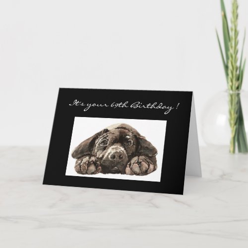 Funny 69th Birthday Labrador Retriever Card