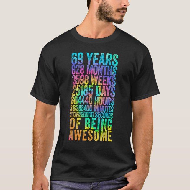 Funny 69th Birthday Shirt Old Meter Funny 69 Year  (Front)