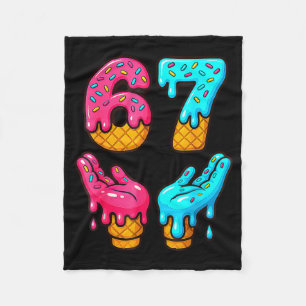 Funny 6 7 67 Six Seven Meme Fleece Blanket