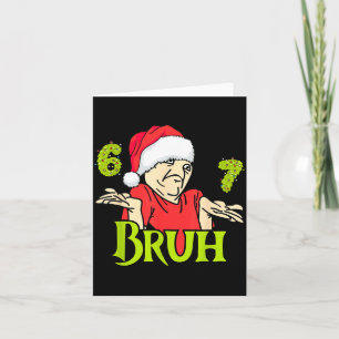 Funny 6 7 Bruh Merry Christmas Santa 67 Meme Men W Card