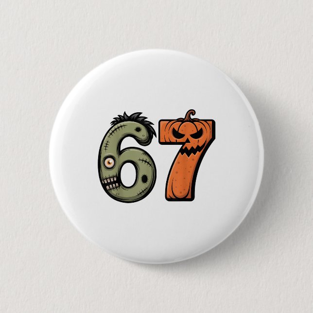 Funny 6 7 Halloween Costume Meme 67 Halloween _2  Button (Front)
