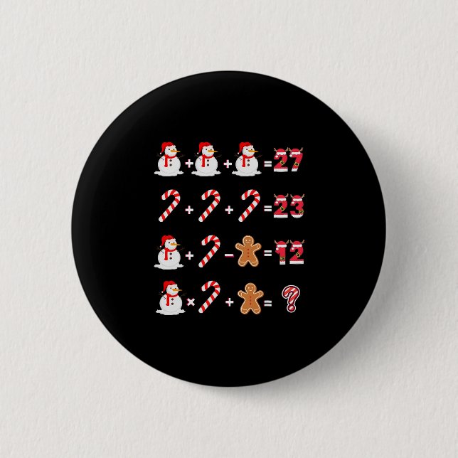 Funny 6 7 Meme 67 Christmas Order Of Operations Ma Button (Front)