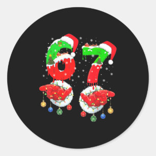 Funny 6 7 Meme 67 Gen Alpha 6 7 Hands Family Kids  Classic Round Sticker