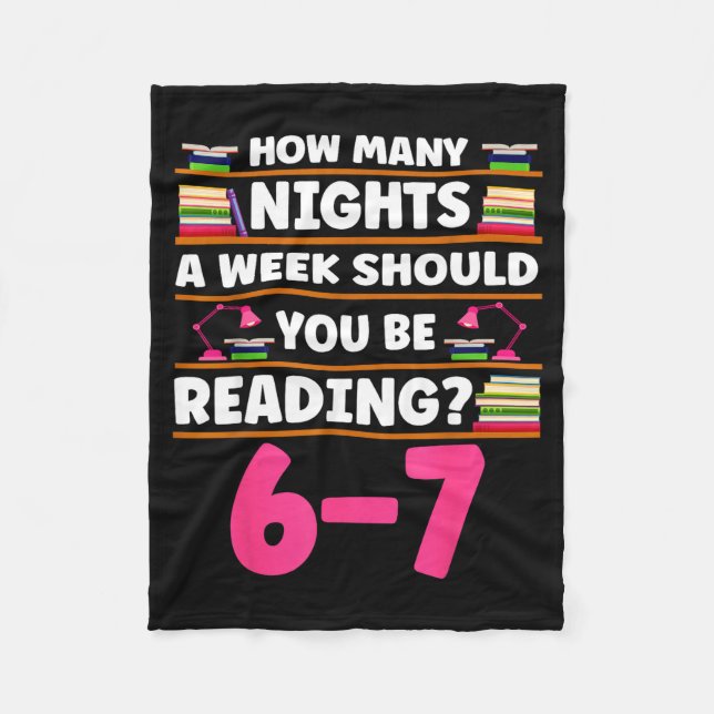 Funny 6 7 Meme Book Lover Teachers Bookish Men Wom Fleece Blanket (Front)