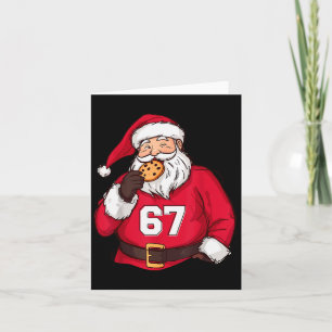 Funny 6 7 Meme Brainrot Santa Claus For Boys Kids  Card