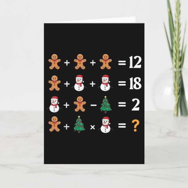 Funny 6 7 Meme Christmas Order Of Operations Math  Card (Front)