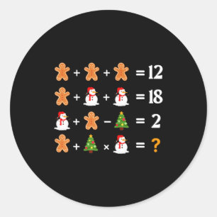 Funny 6 7 Meme Christmas Order Of Operations Math  Classic Round Sticker