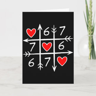 Funny 6 7 Meme Heart Gen Alpha Six Seven 67 Valent Card