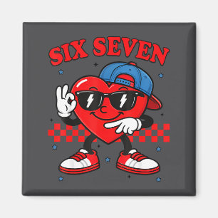 Funny 6 7 Meme Heart Six Seven 67 Valentine Couple Magnet