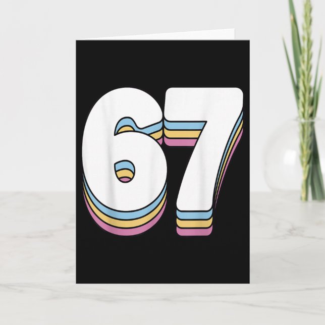 Funny 6 7 Meme Six Seven Gen Alpha Slang 67  Card (Front)