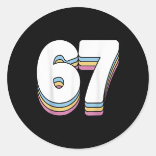 Funny 6 7 Meme Six Seven Gen Alpha Slang 67 Classic Round Sticker
