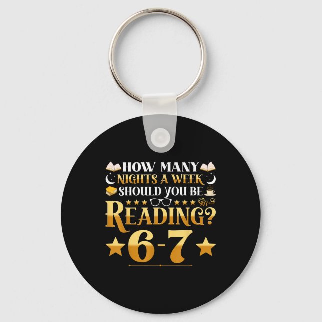 Funny 6-7 Reading Meme Quote Teacher Librarian Boo Keychain (Front)