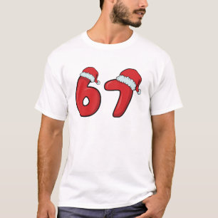 Funny 6 7 Santa Hat Christmas T-Shirt