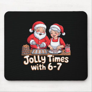 Funny 6 7 Six Seven Meme Christmas Santa Claus Wom Mouse Pad