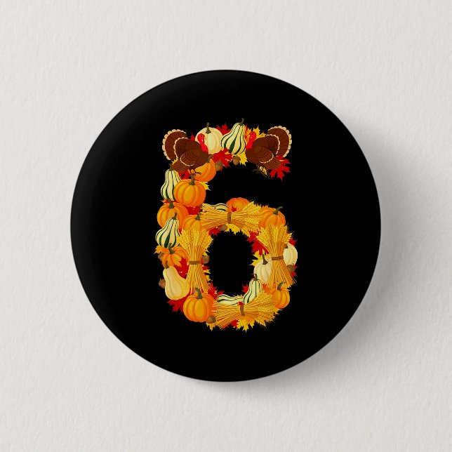 Funny 6 7 Six Seven Meme Couple Thanksgiving Turke Button (Front)