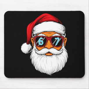 Funny 6 7 Six Seven Meme Santa Face Christmas Men Mouse Pad