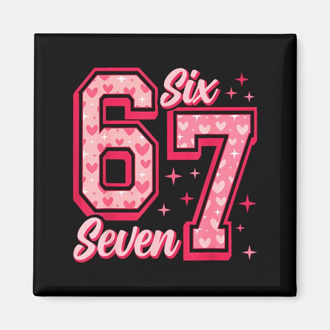 Funny 6 7 Six Seven Meme Saying Valentine Couple M Magnet (Front)