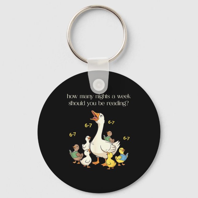 Funny 6 7 Six Seven Reading For Teacher Kids Book  Keychain (Front)