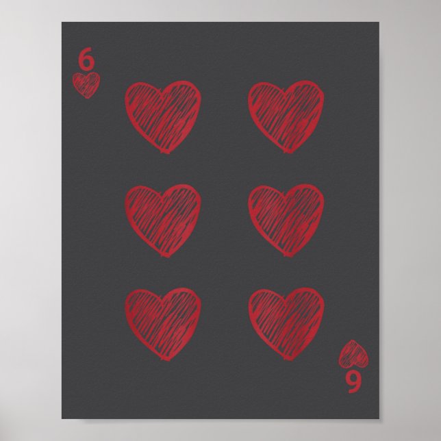 Funny 6 7 Valentine Love Heart Playing Card Couple Poster (Front)