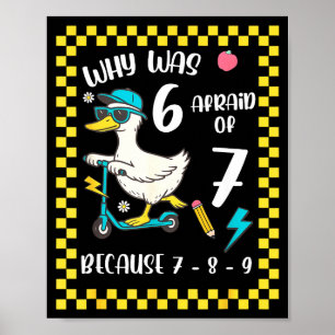 Funny 6 Afraid Of 7 Silly Goose Six Seven 67 Meme Poster