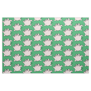 Funny 6 Cartoon Illustration Pig Choose Color F Fabric